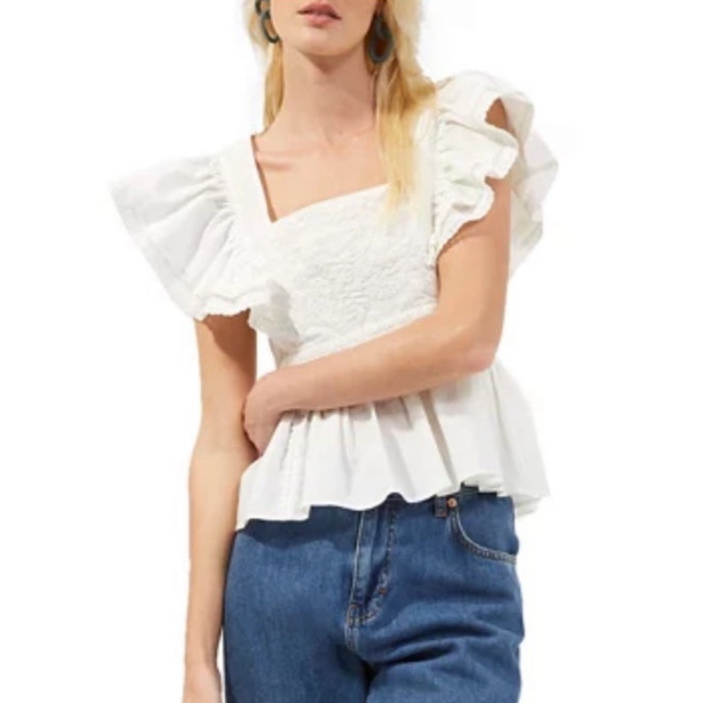 French Connection Elana Embroidered Top